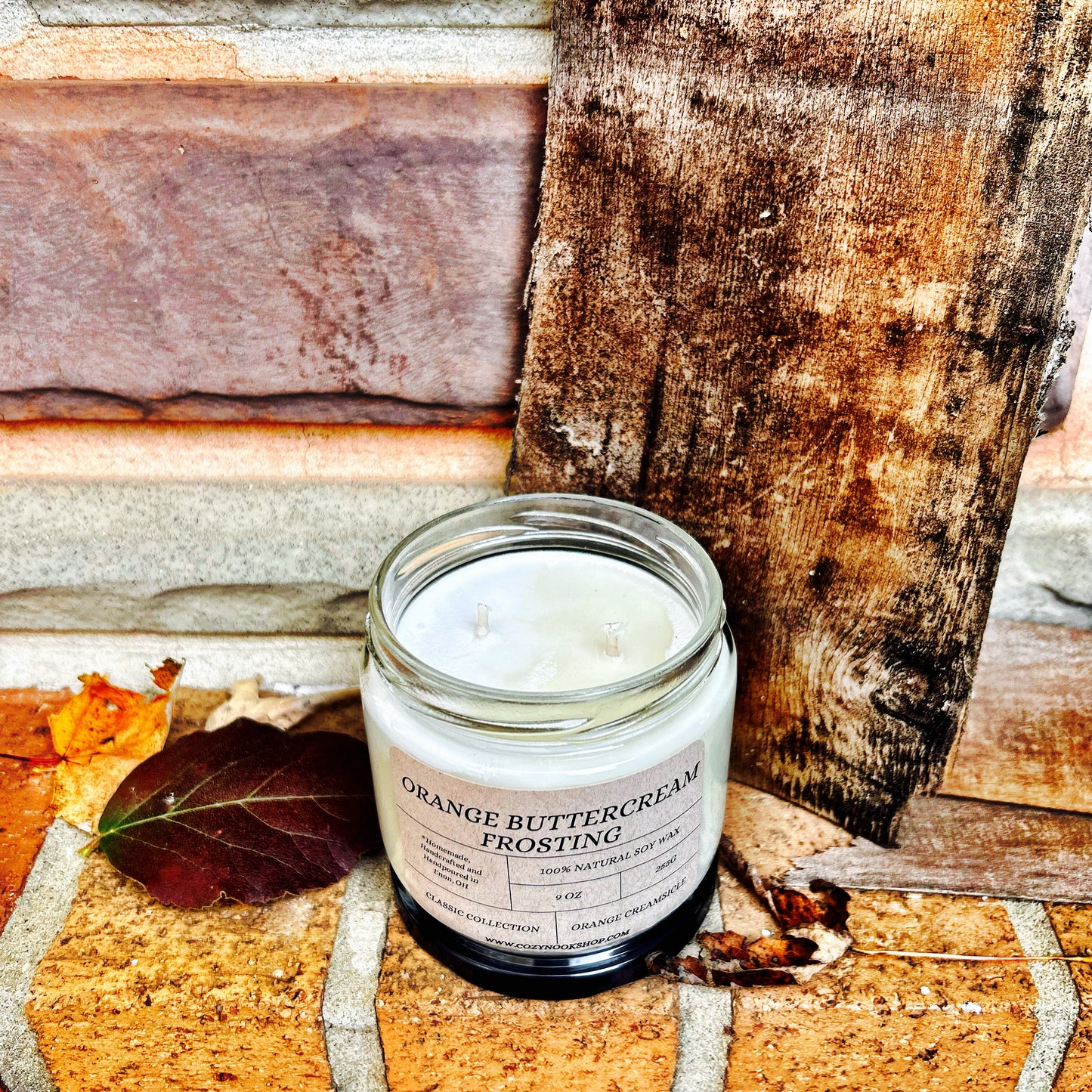 Orange Buttercream Frosting Candle