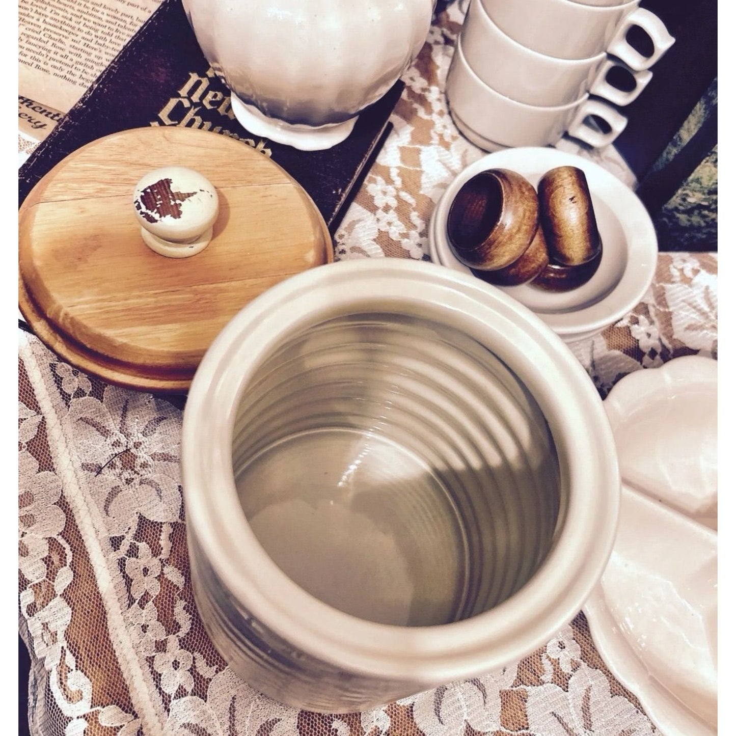 Furio Ceramic with Wood Lid