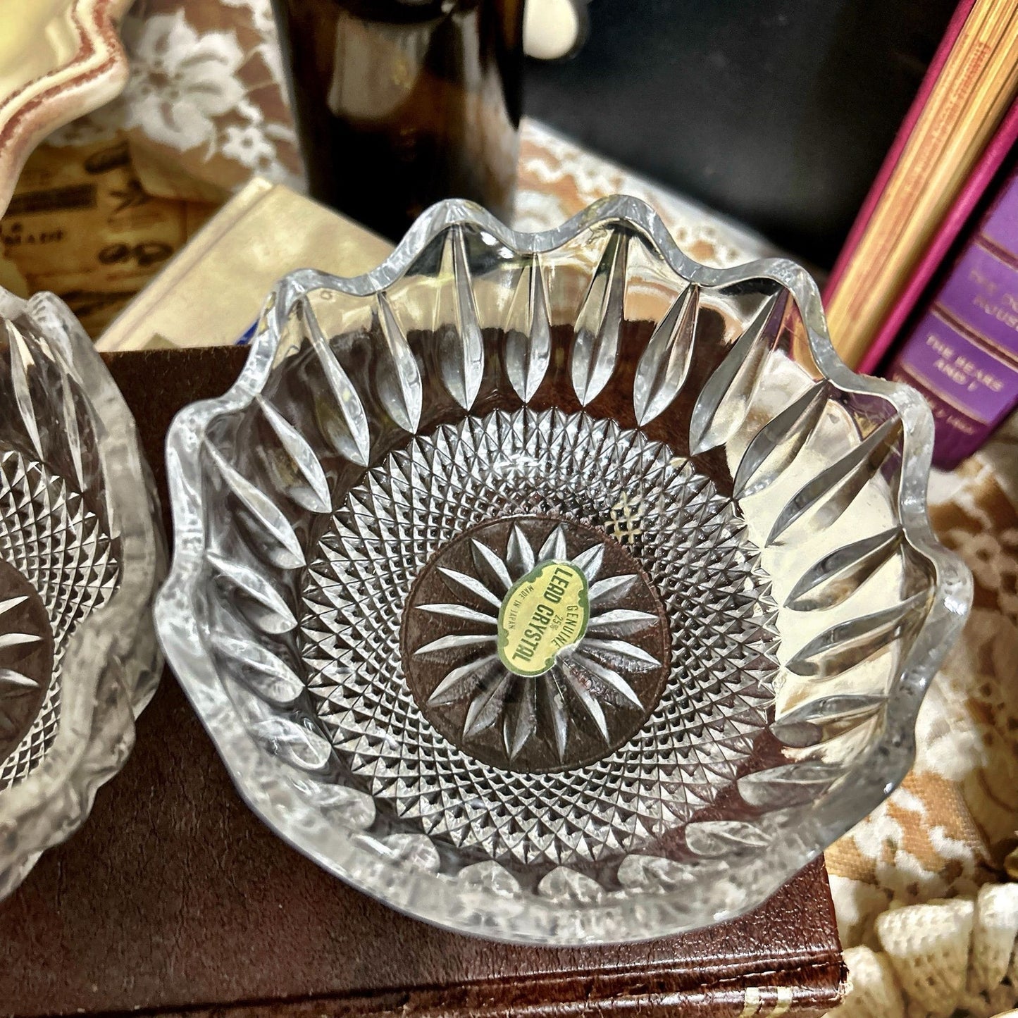 Crystal Glass Candy Dish ( homemade fairy lamp )