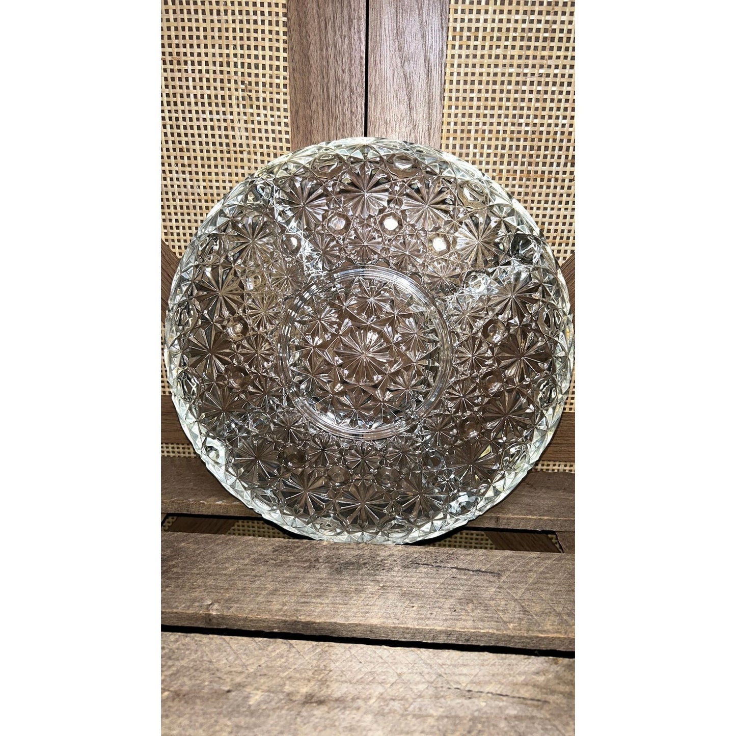 Round Glass Serving Tray With Dividers & Sauce Boat