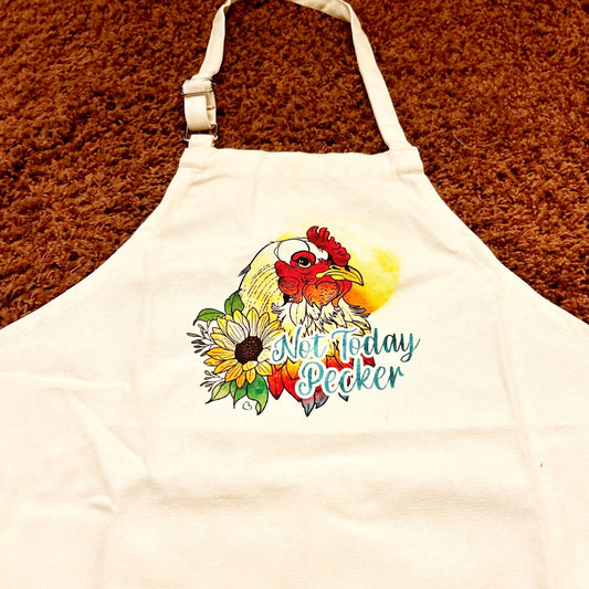 Not Today Pecker Apron Funny Graphic Apron Unisex For Grilling