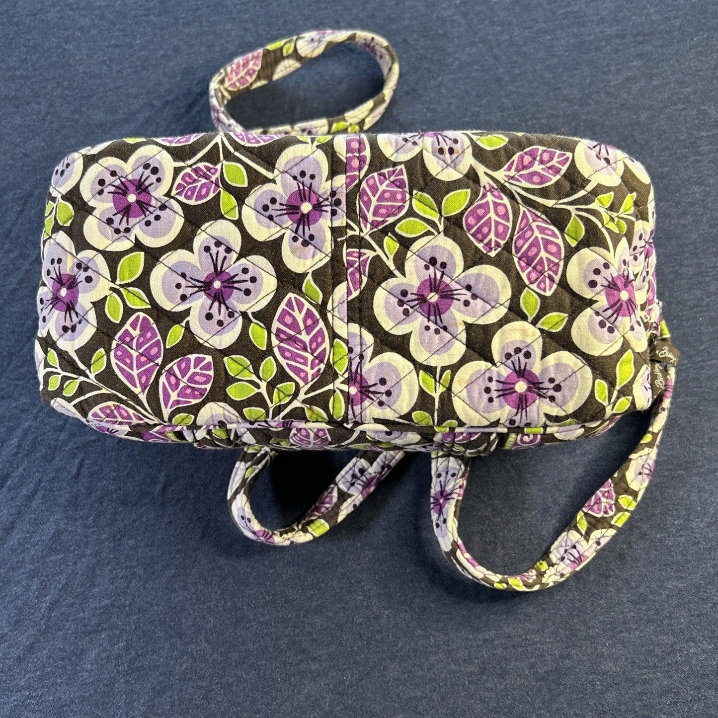 VERA BRADLEY Plum Petals Pattern Top Zip Shoulder Bag
