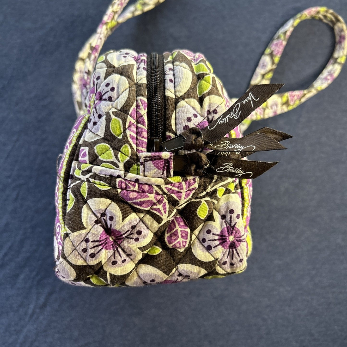 VERA BRADLEY Plum Petals Pattern Top Zip Shoulder Bag