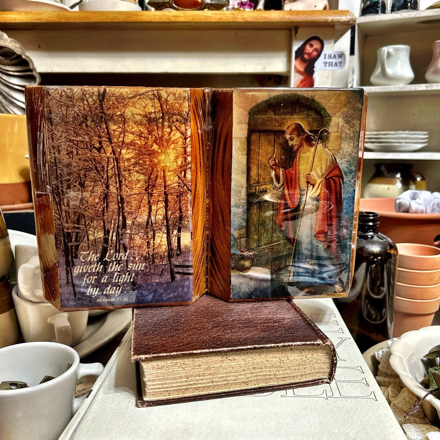 Jesus Art: Book- Shaped Wood J.C Imaginary