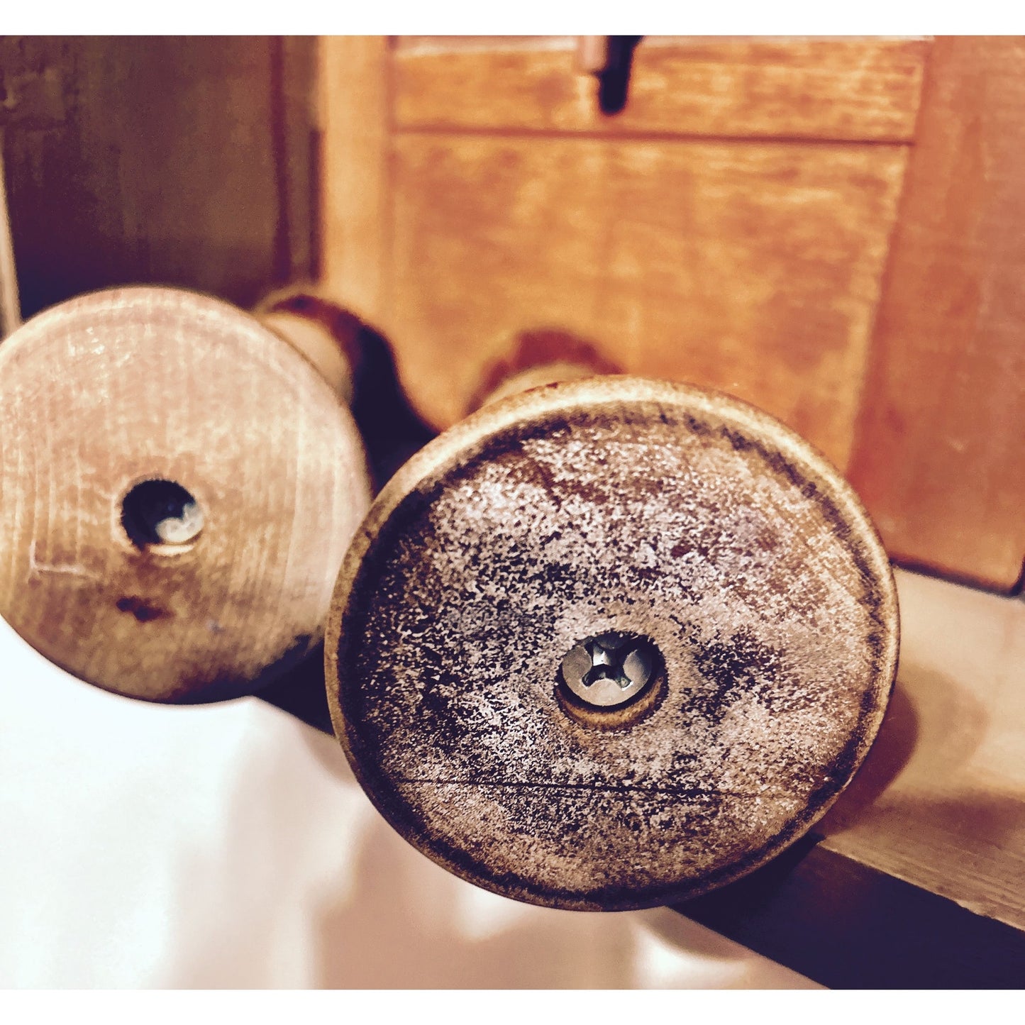 Vintage Wooden Candle Stick Holders with Incredible Patina
