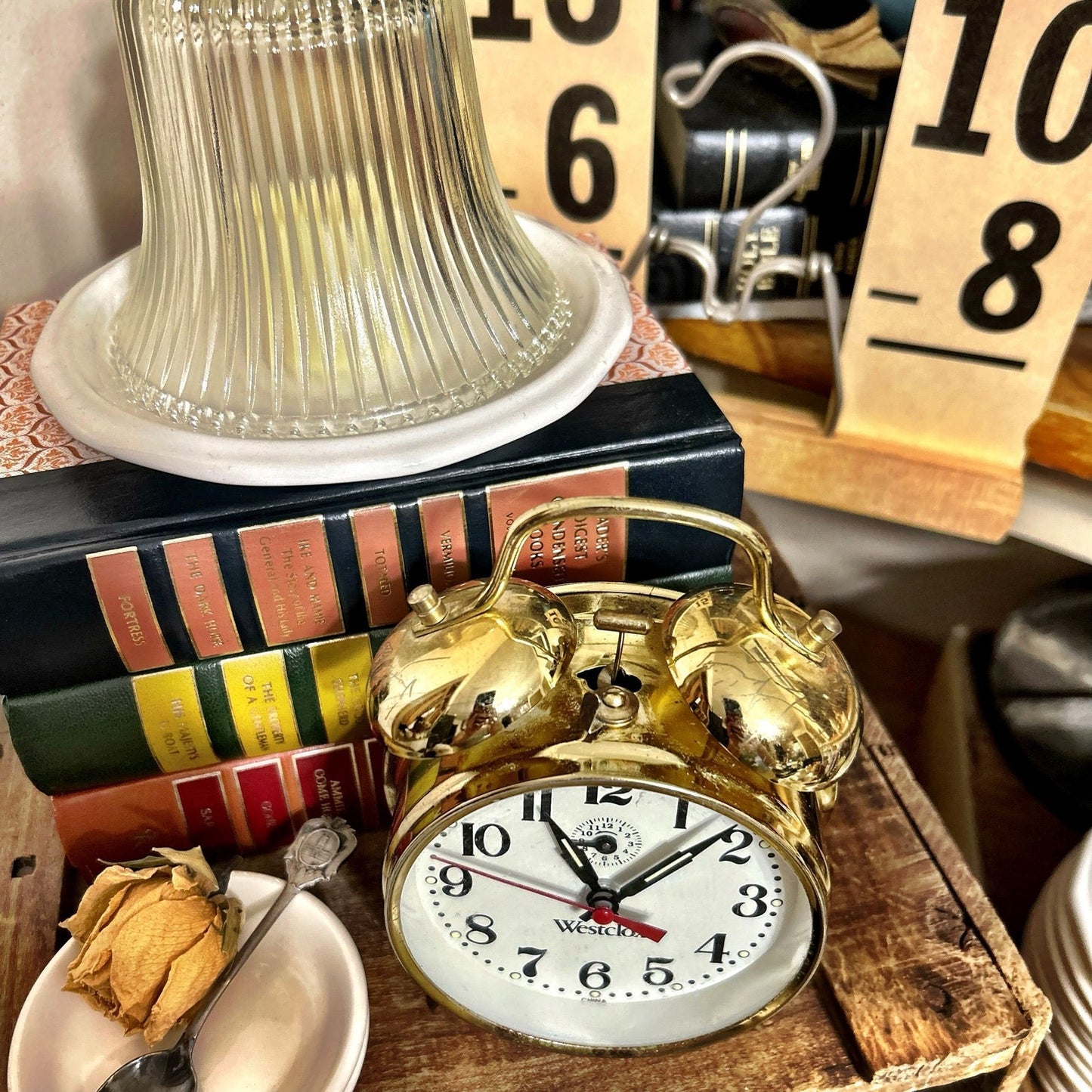 Westclox Twin Bell Clock Gold Tone