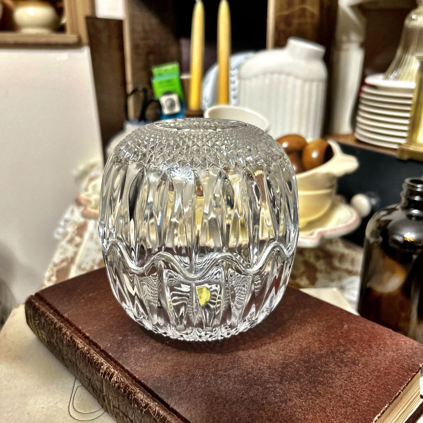 Crystal Glass Candy Dish ( homemade fairy lamp )
