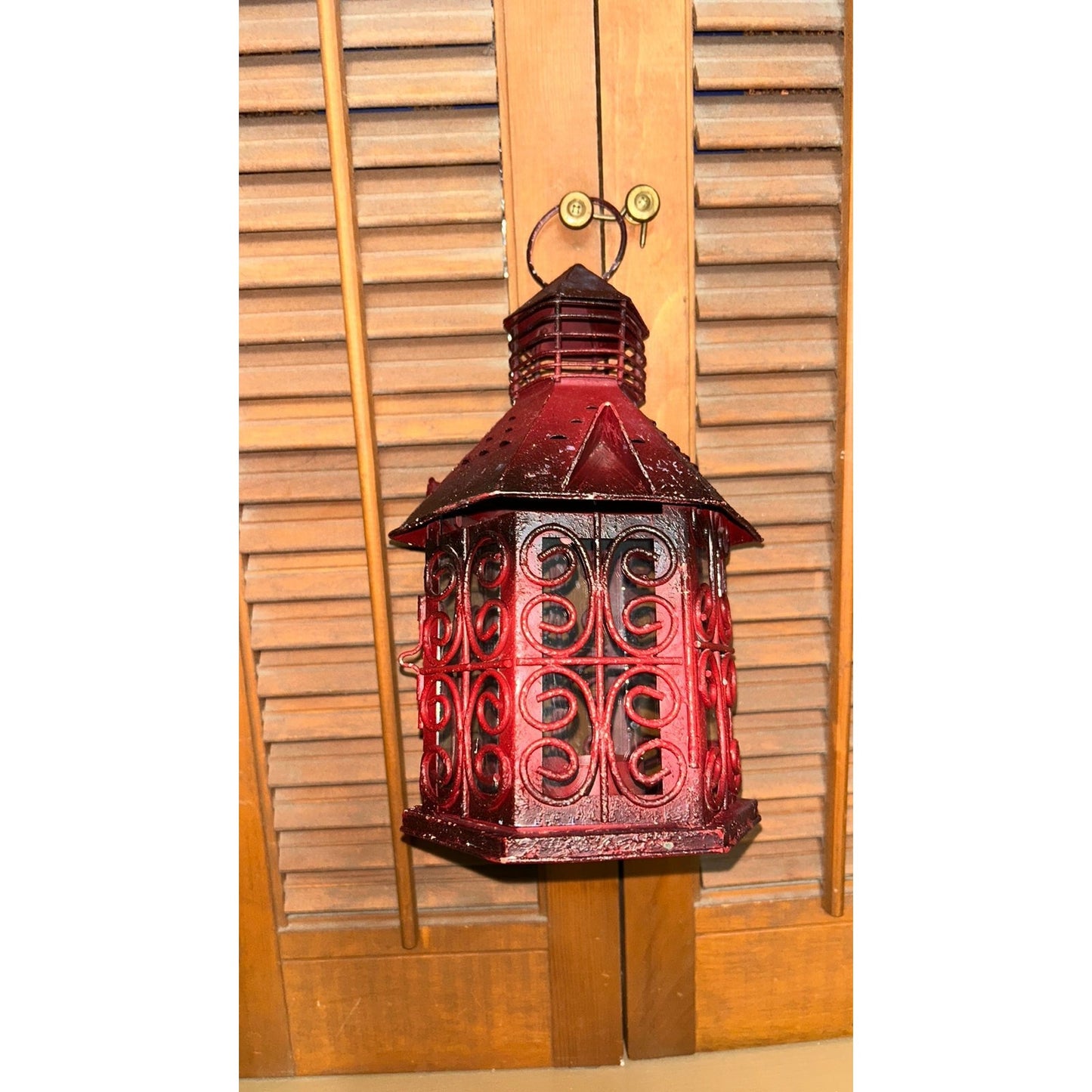 Distressed Metal Tea Light Lantern