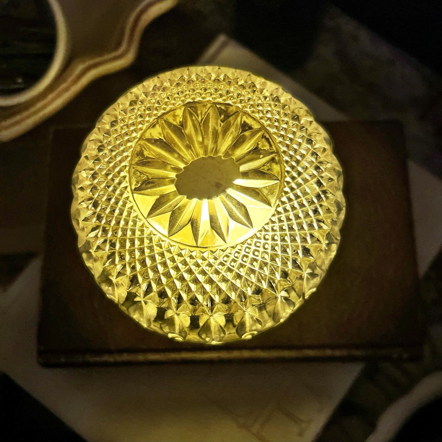 Crystal Glass Candy Dish ( homemade fairy lamp )