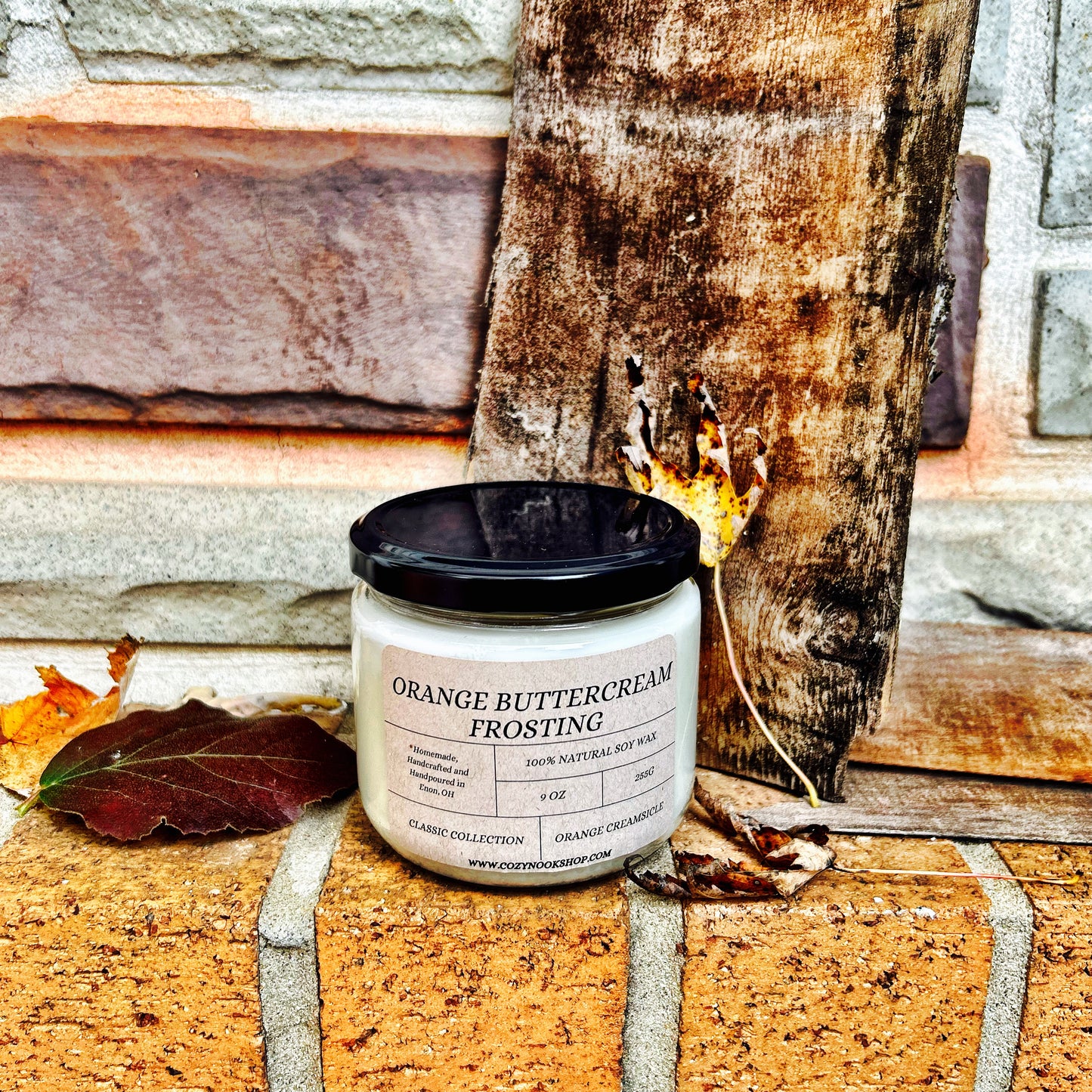 Orange Buttercream Frosting Candle