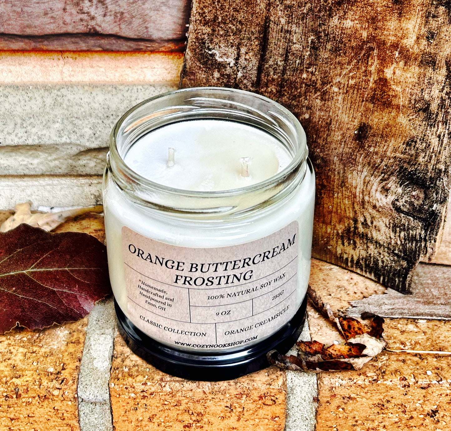 Orange Buttercream Frosting Candle