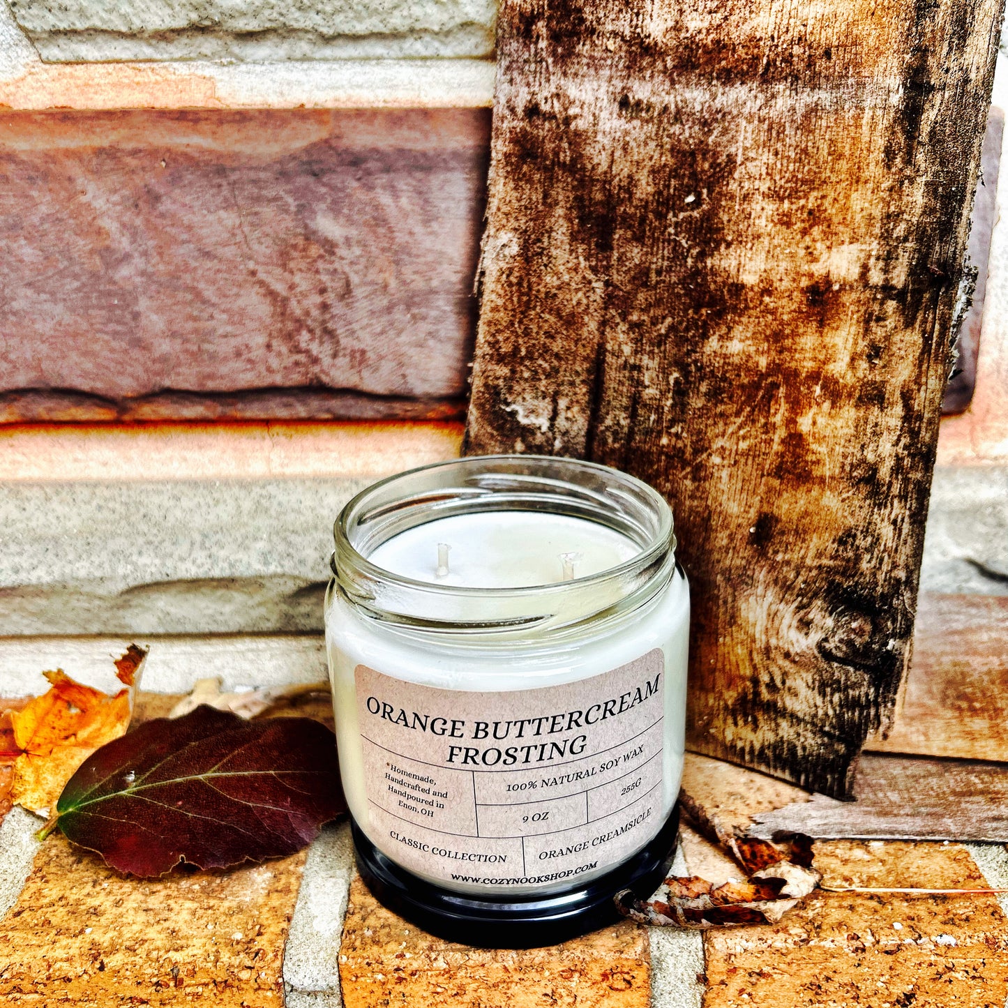 Orange Buttercream Frosting Candle