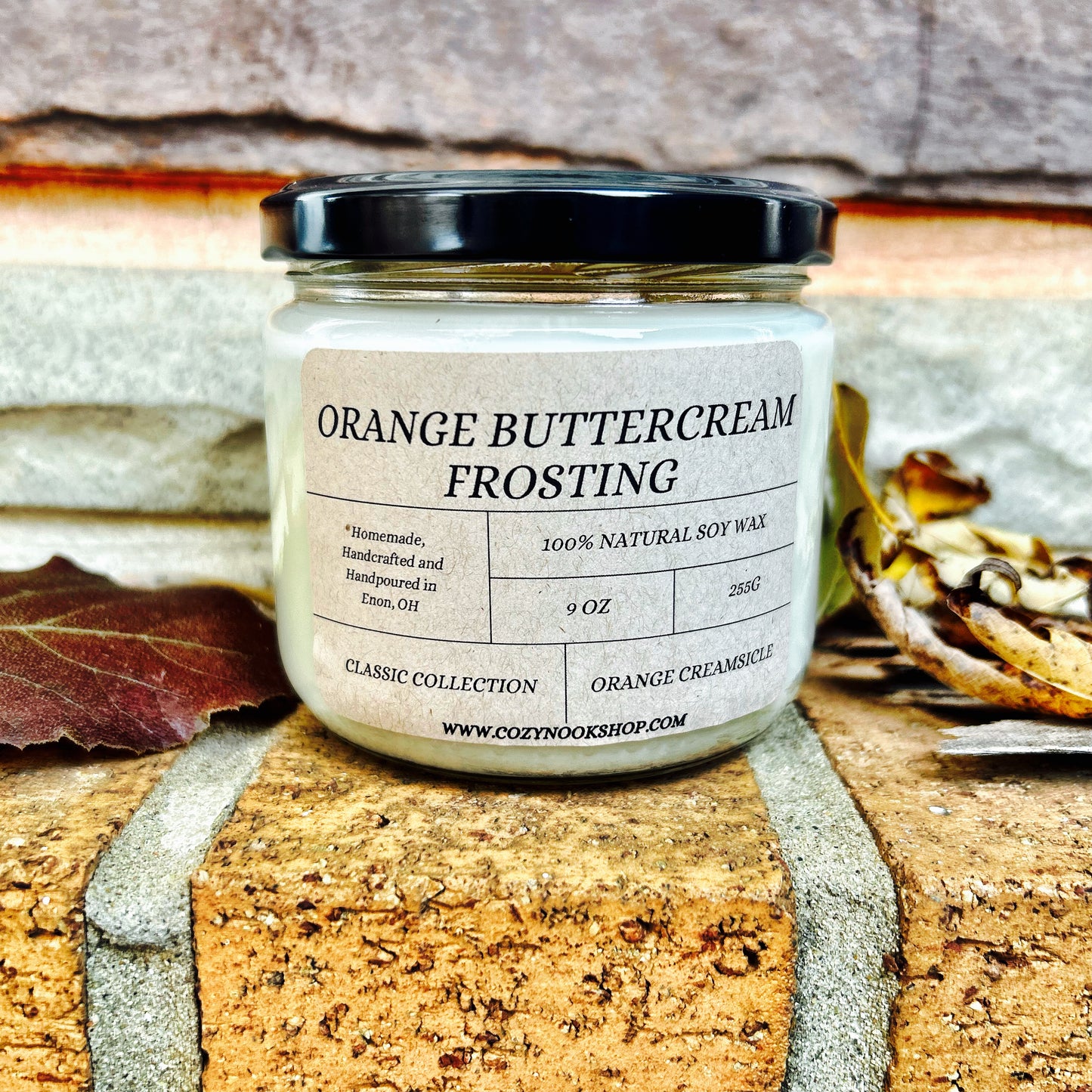 Orange Buttercream Frosting Candle