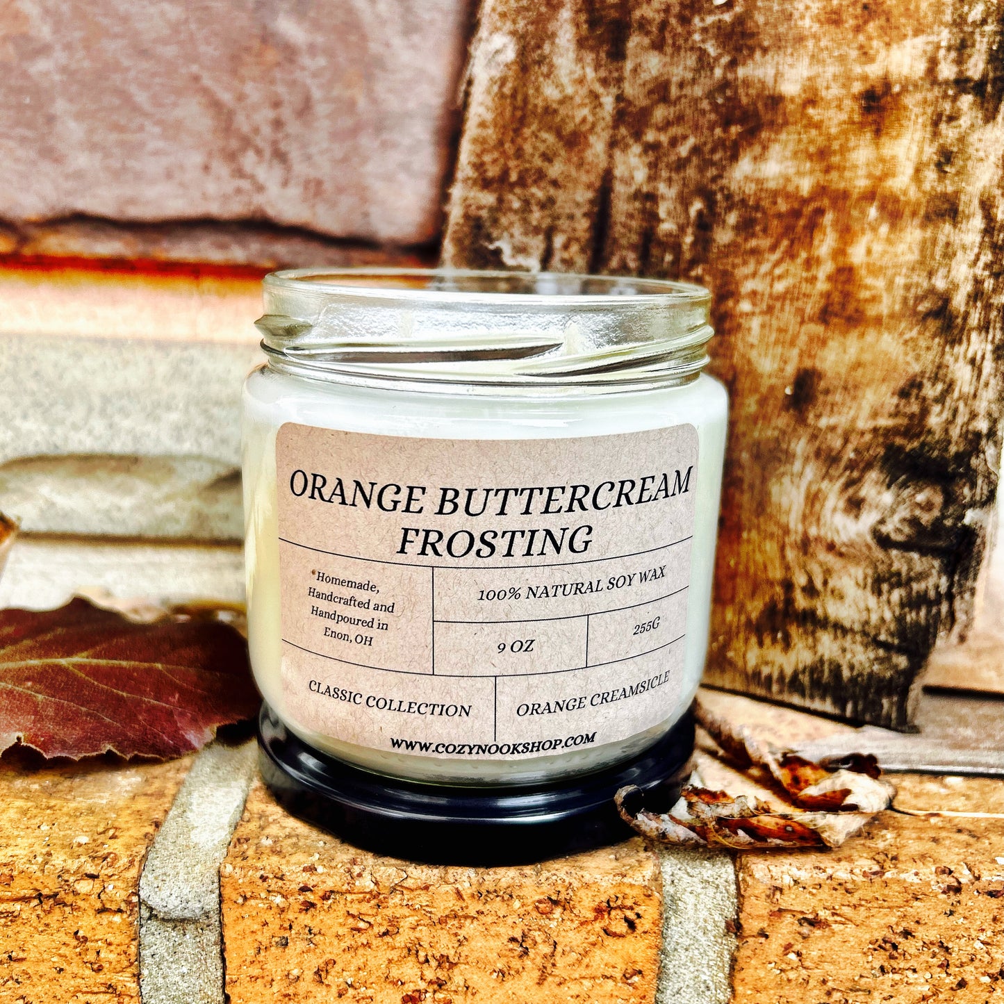 Orange Buttercream Frosting Candle