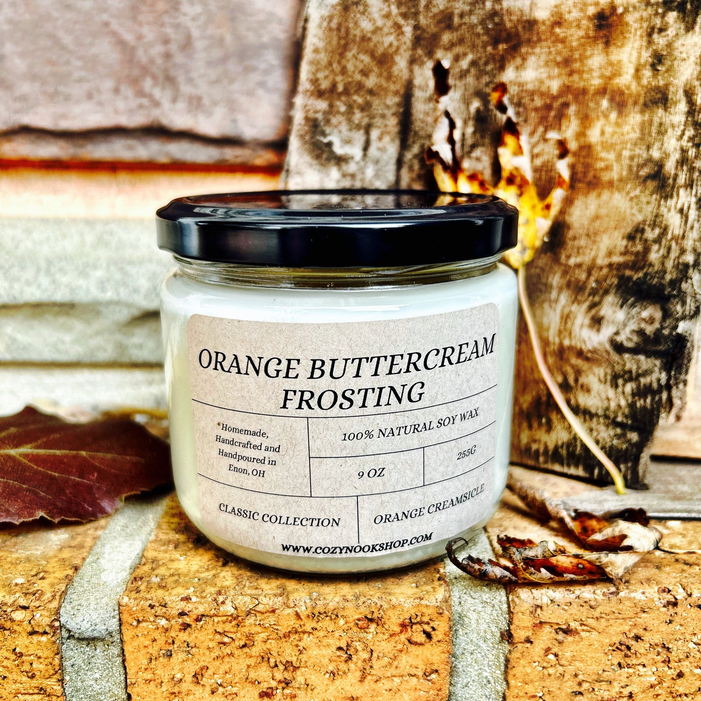 Orange Buttercream Frosting Candle