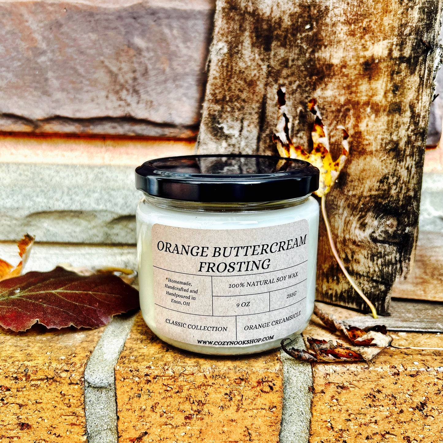 Orange Buttercream Frosting Candle