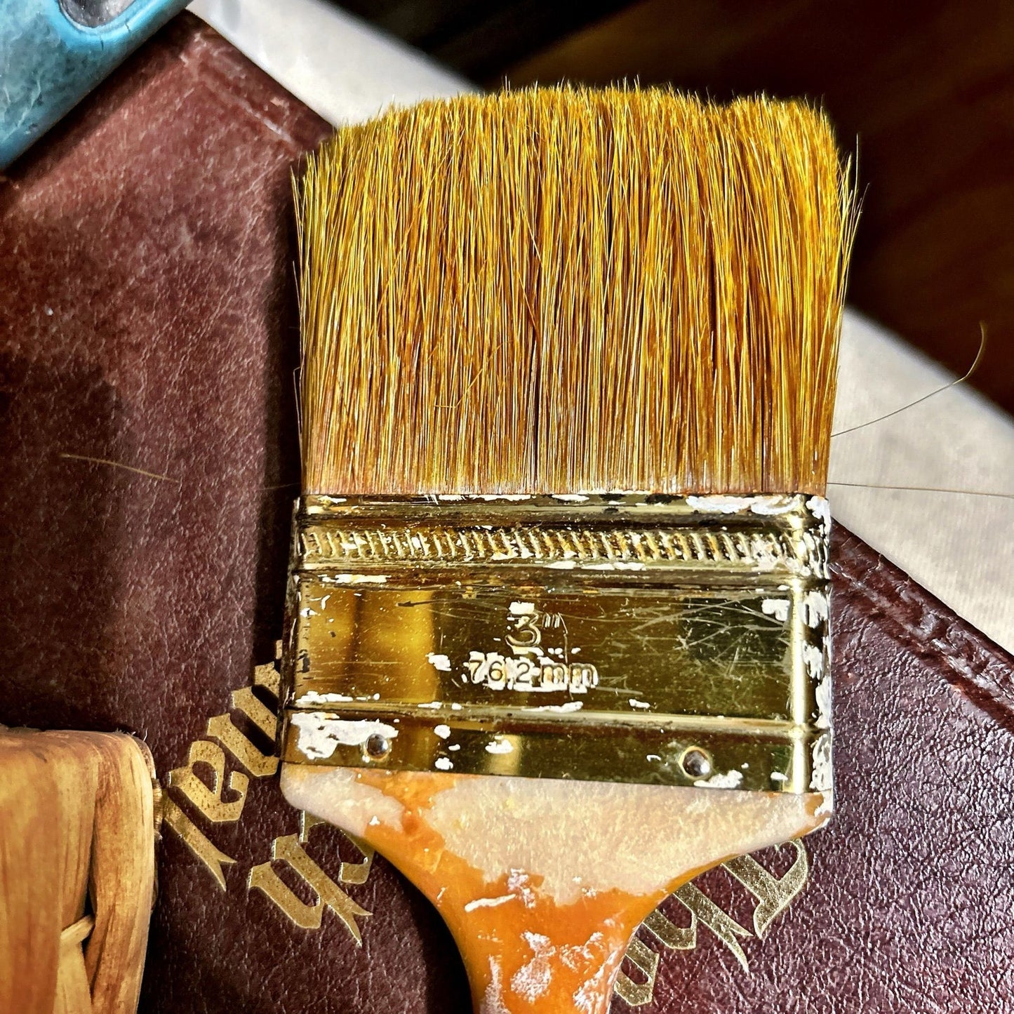 Paint Brush ( yellow handle & chippy paint )
