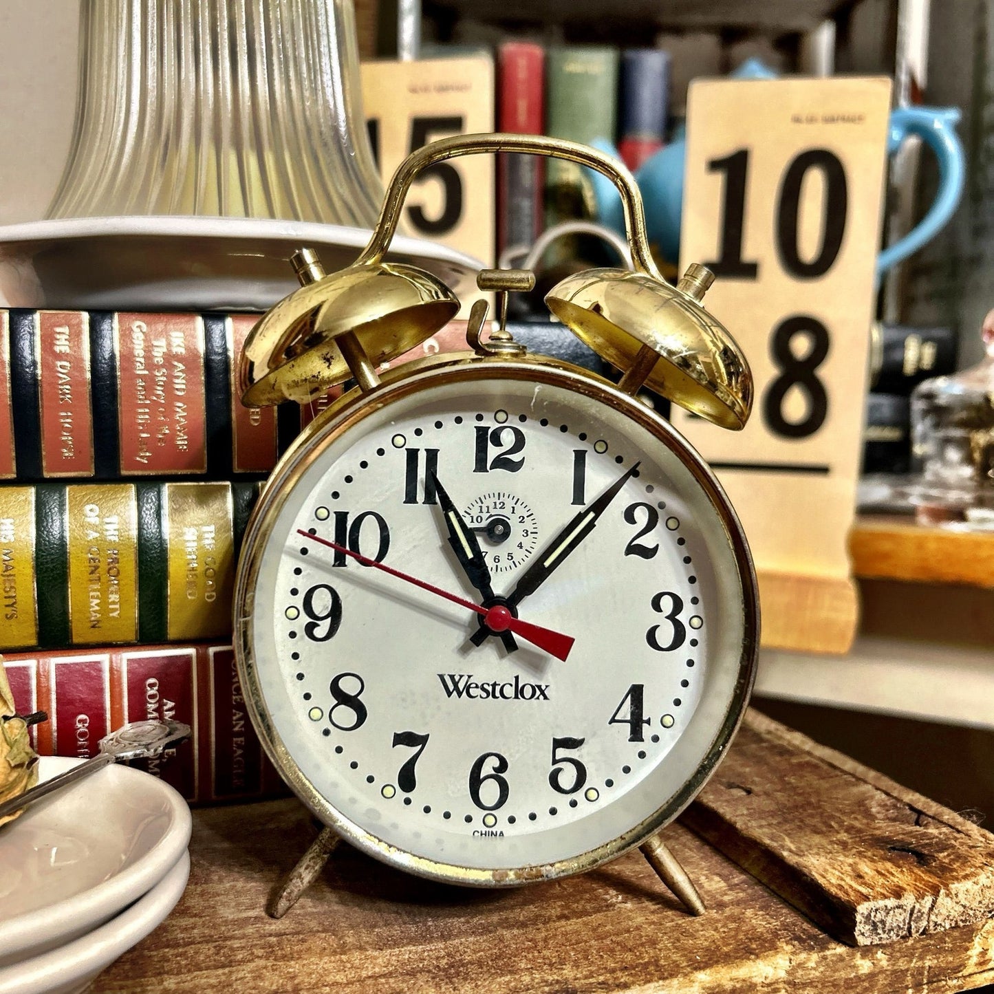 Westclox Twin Bell Clock Gold Tone