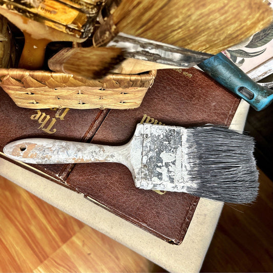 Paint Brush (Wooden handle with White chippy paint)