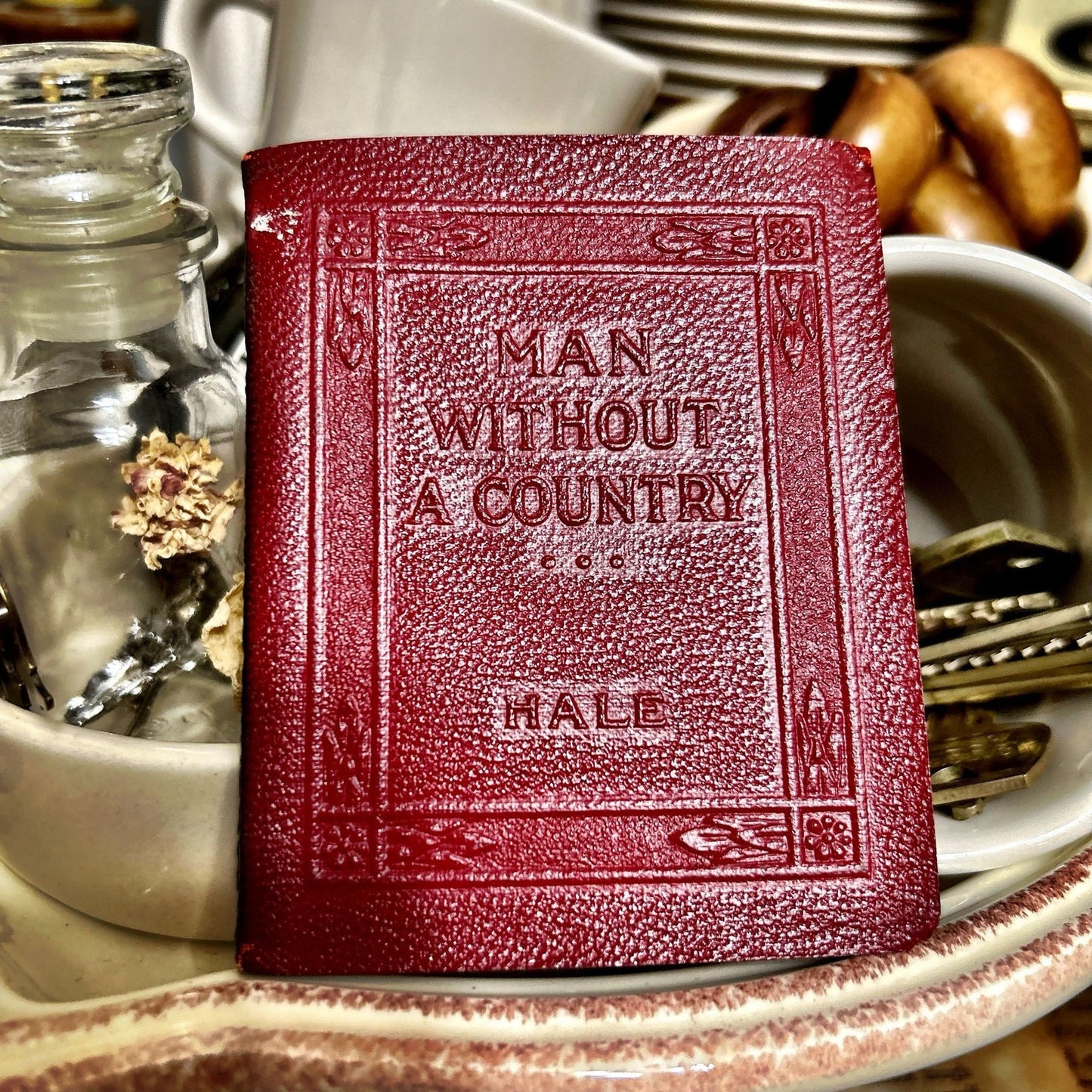 Antique Little Red Library Book Man without A Country