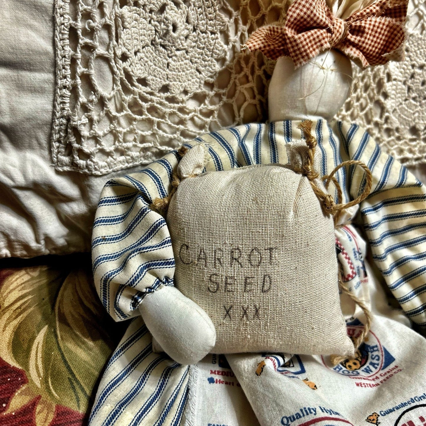 Farmhouse Corn Sack Bunny Doll