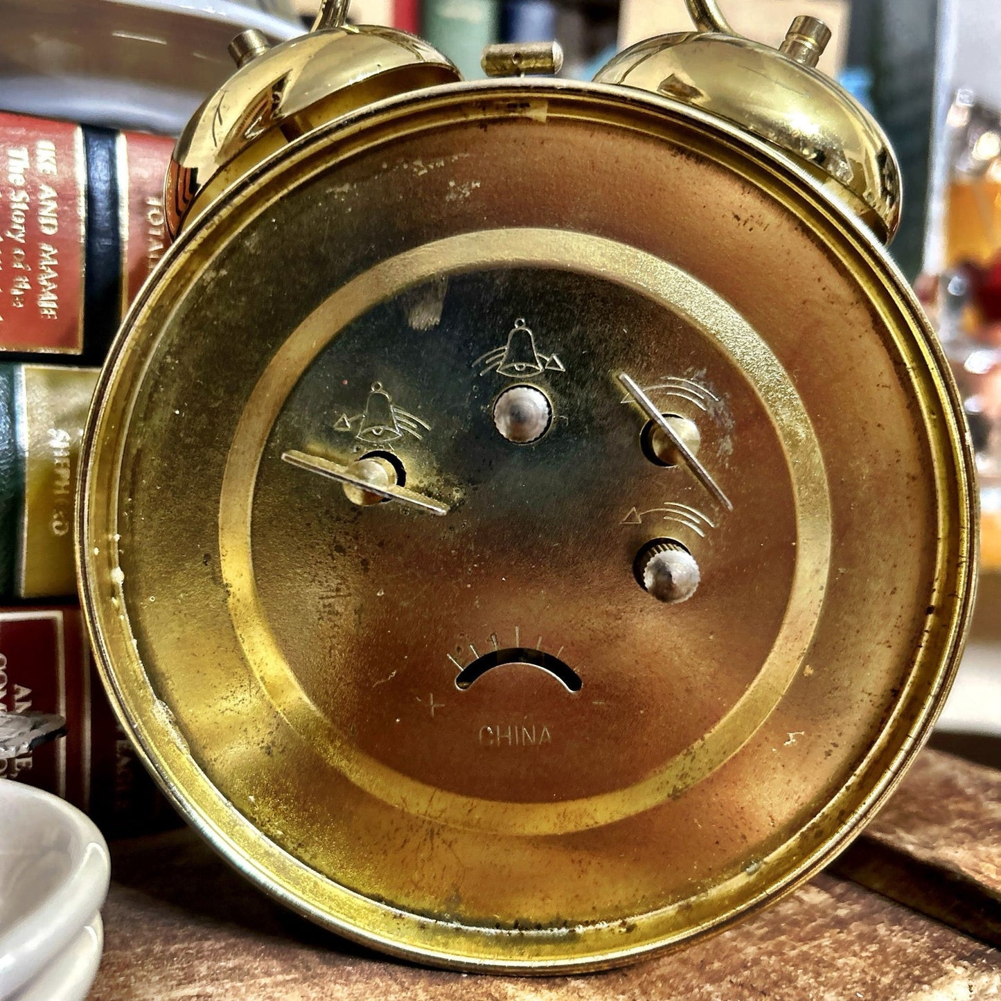 Westclox Twin Bell Clock Gold Tone