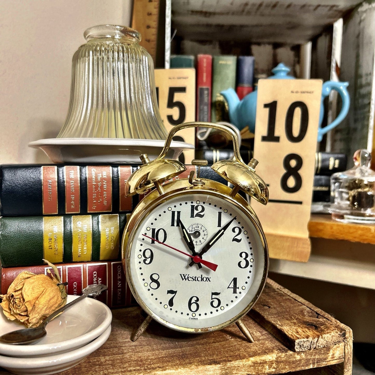 Westclox Twin Bell Clock Gold Tone