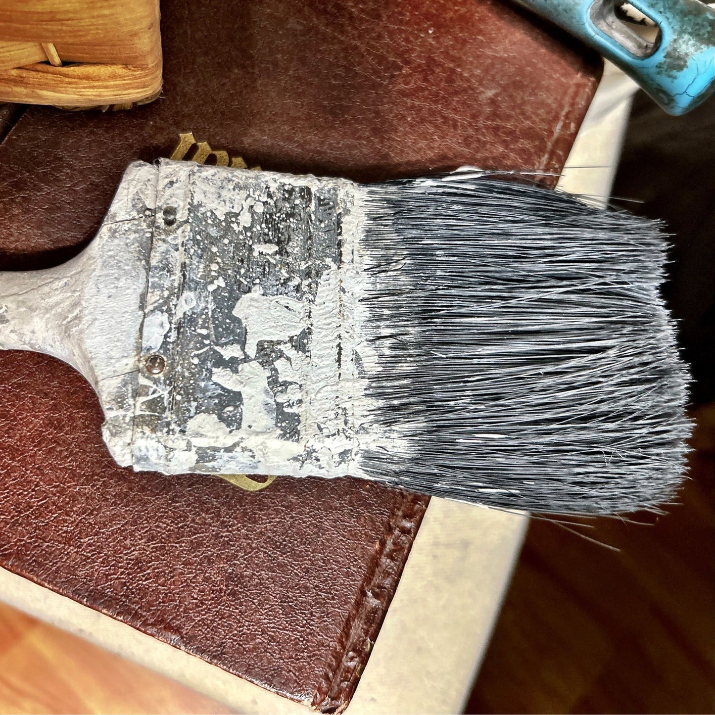 Paint Brush (Wooden handle with White chippy paint)