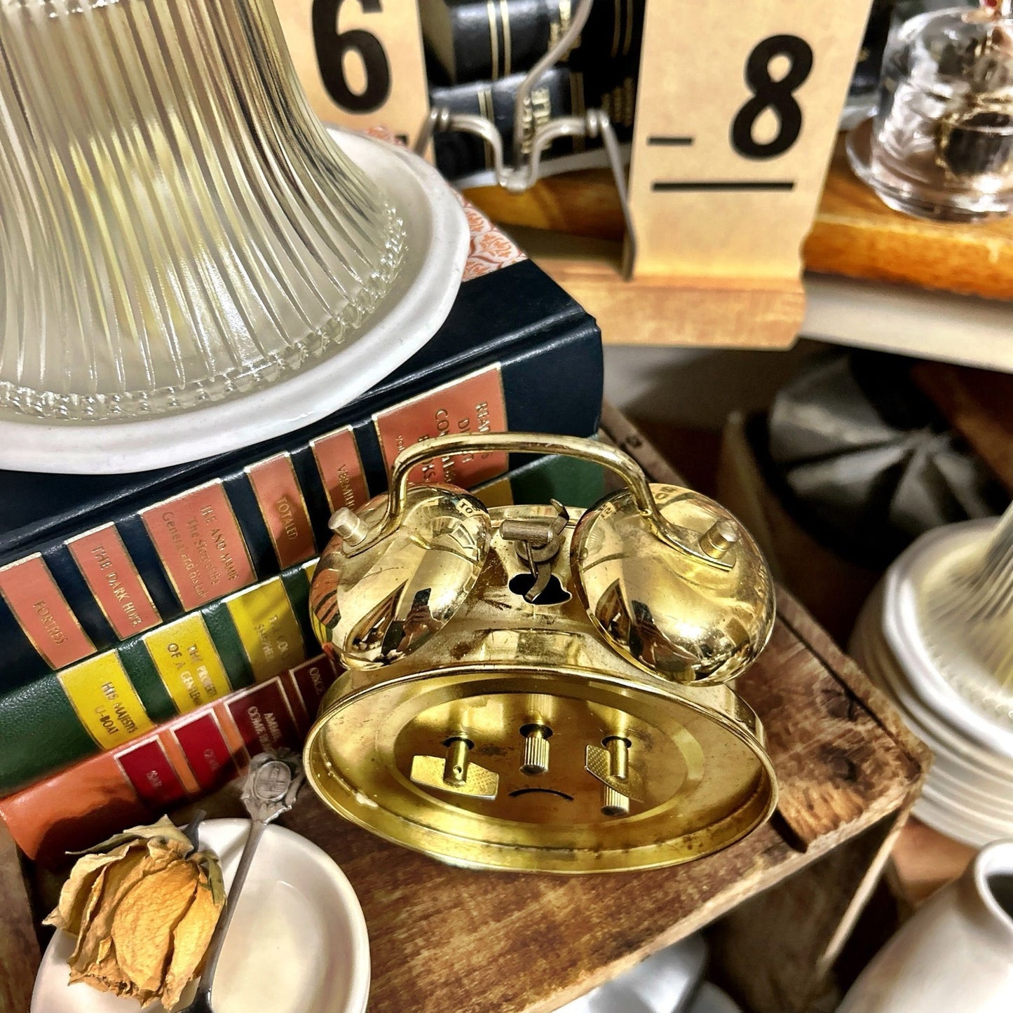 Westclox Twin Bell Clock Gold Tone