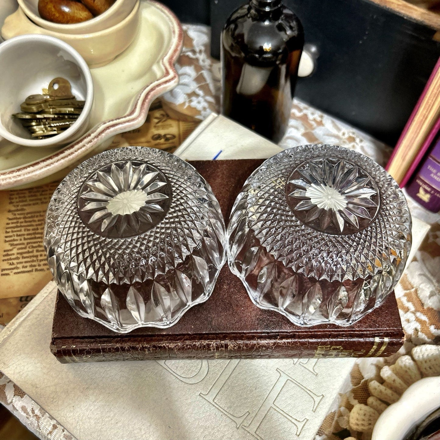 Crystal Glass Candy Dish ( homemade fairy lamp )