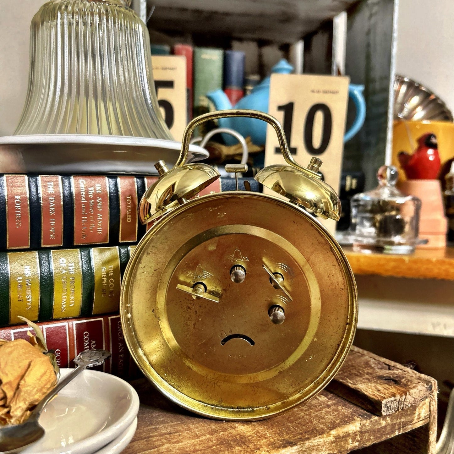 Westclox Twin Bell Clock Gold Tone