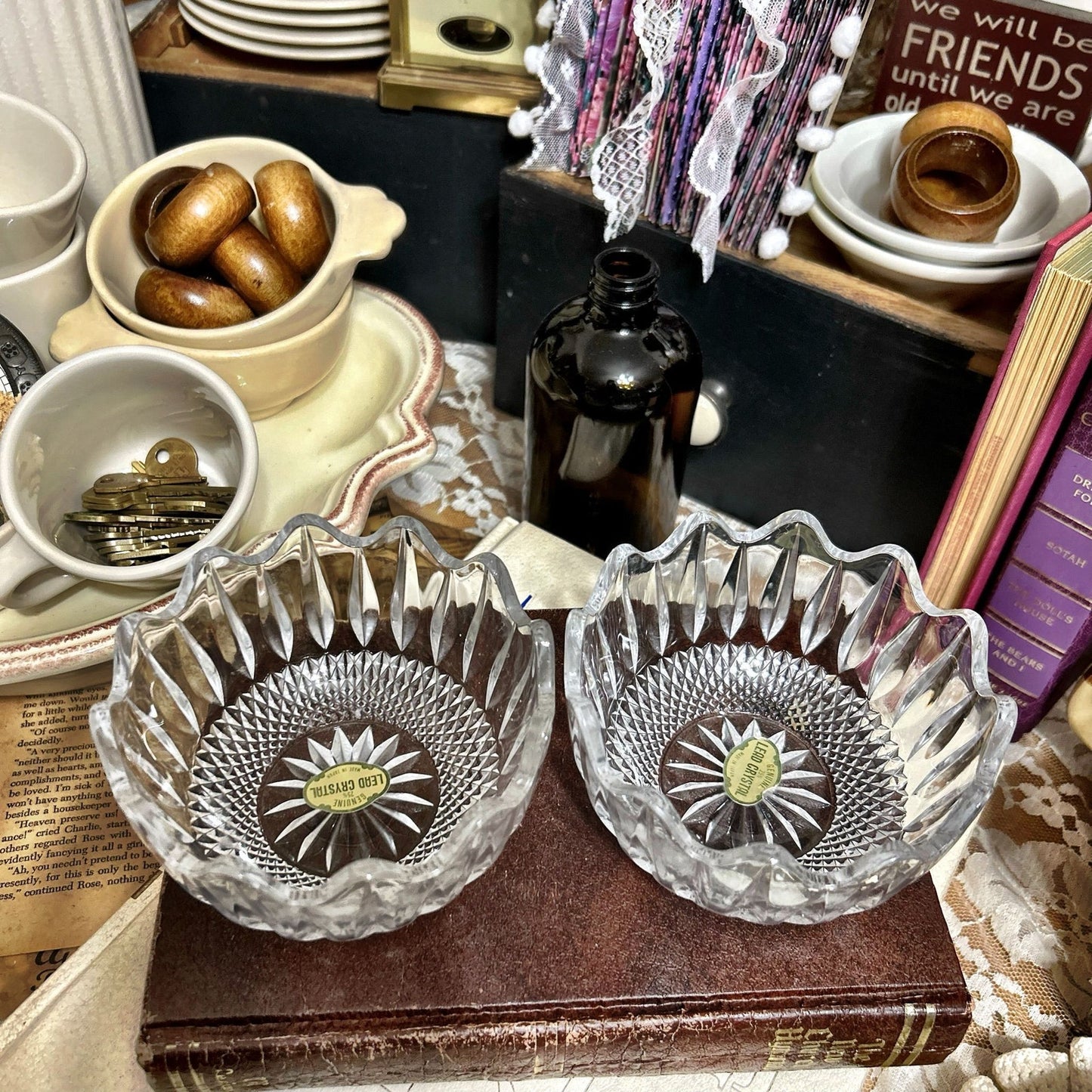 Crystal Glass Candy Dish ( homemade fairy lamp )