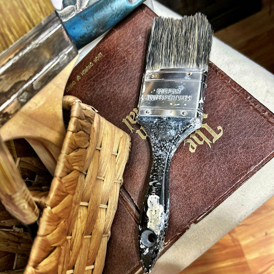 Decorative Vintage Paint Brush With Chippy Paint